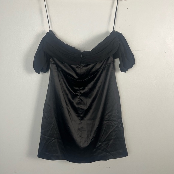 Vici black off shoulder satin mini dress size extra large - Picture 7 of 8